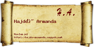 Hajdú Armanda névjegykártya